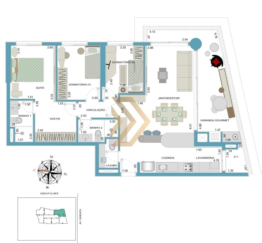 Edifíco Residencial Skyline - Apartamento para venda, 101m², com 3 dormitórios - Jardim Maria Izabel, Marília